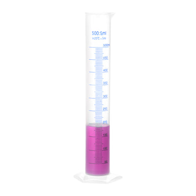 Harfington Uxcell Plastic Graduated Cylinder, 500ml Measuring Cylinder, 2-Sided Metric Marking