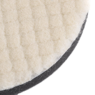Harfington Uxcell 4" Wool Felt Sponge Polishing Pad Hook and Loop Medium Polishing 4 Pcs