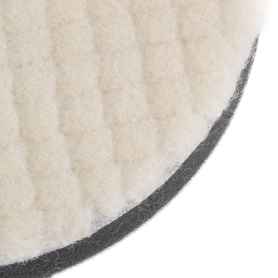 Harfington Uxcell 5" Wool Felt Sponge Polishing Pad Hook and Loop Medium Polishing 2 Pcs