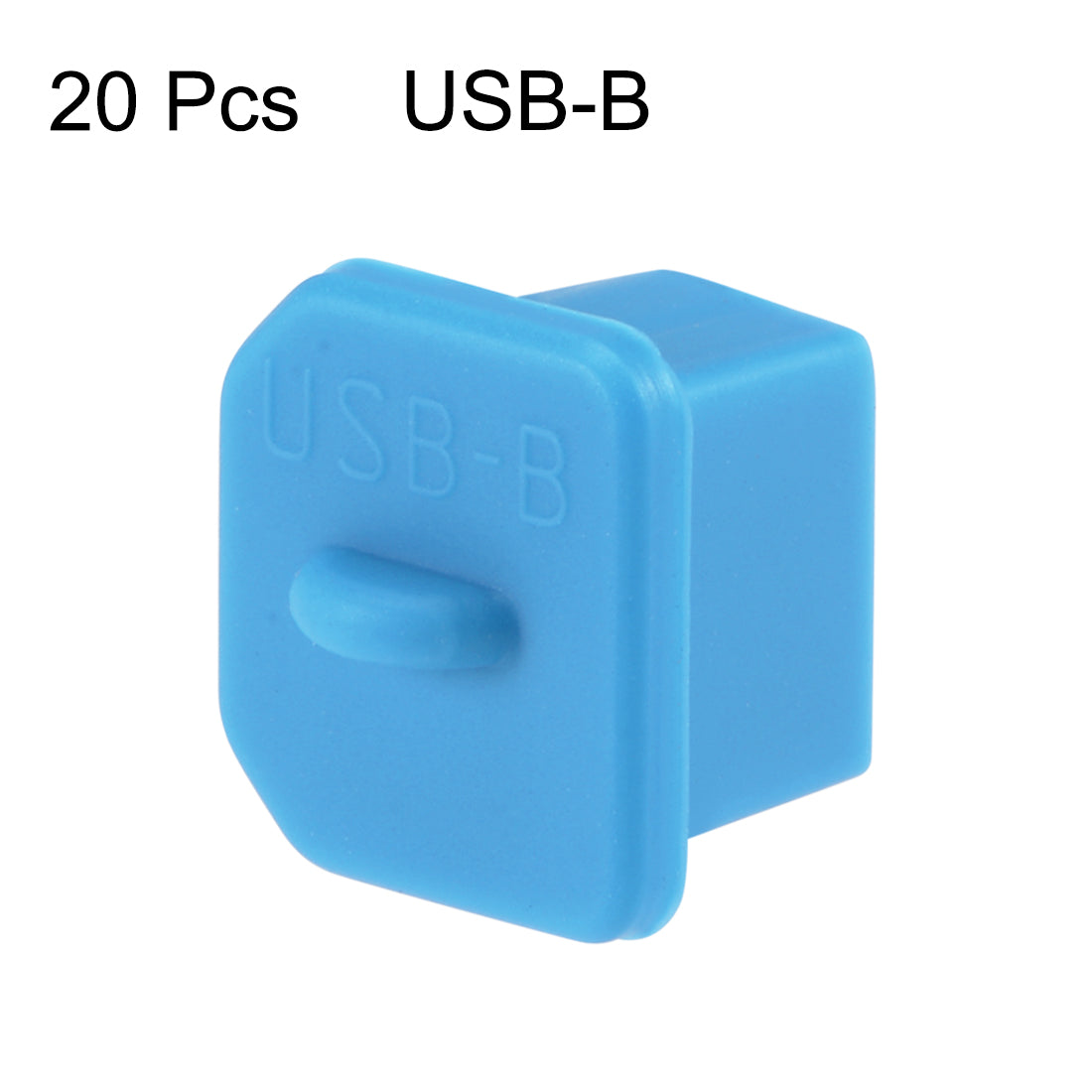 uxcell Uxcell 20pcs Silicone USB B Port Protectors Anti-Dust Stopper Cap Cover, Blue