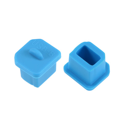 Harfington Uxcell 20pcs Silicone USB B Port Protectors Anti-Dust Stopper Cap Cover, Blue