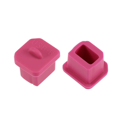 Harfington Uxcell 20pcs Silicone USB B Port Protectors Anti-Dust Stopper Cap Cover, Rose Red