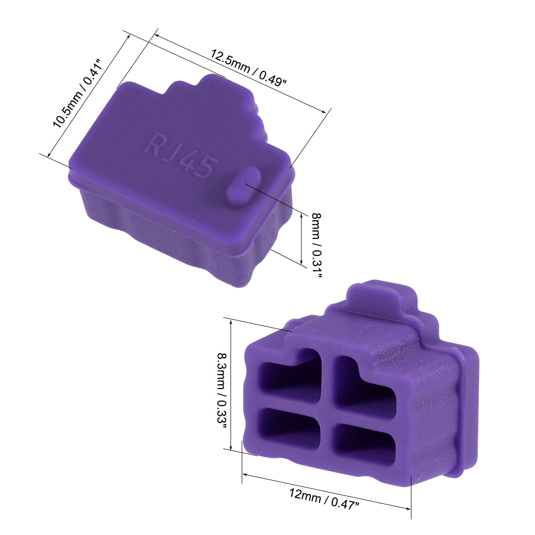 uxcell Uxcell 20pcs RJ45 Silicone Protectors Ethernet Hub Port Anti Dust Cap Cover, Purple