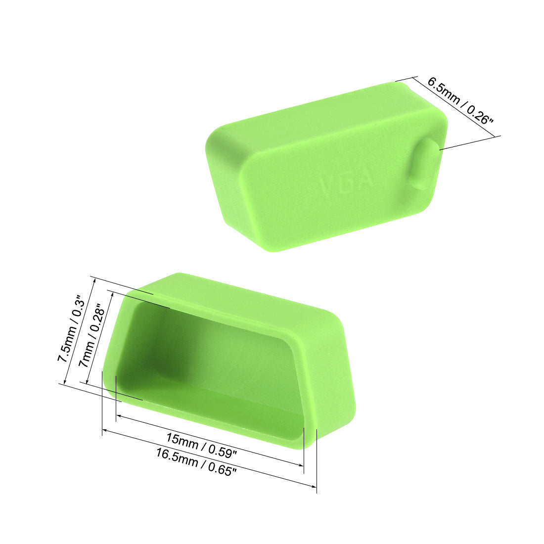 uxcell Uxcell 5pcs VGA Port Cover Silicone Anti Dust Protectors Cap for DB9, Green