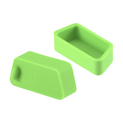 Harfington Uxcell 5pcs VGA Port Cover Silicone Anti Dust Protectors Cap for DB9, Green