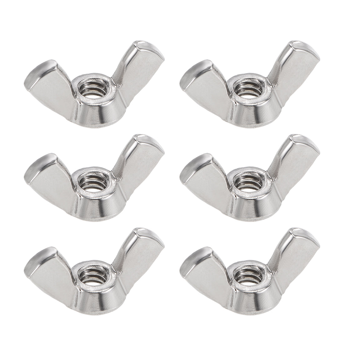 uxcell Uxcell #10-24 Wing Nuts 304 Stainless Steel Shutters Butterfly Nut 6pcs