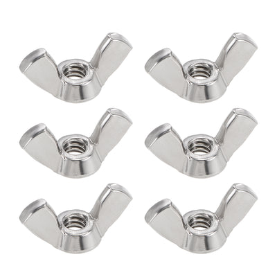 Harfington Uxcell #10-24 Wing Nuts 304 Stainless Steel Shutters Butterfly Nut 6pcs