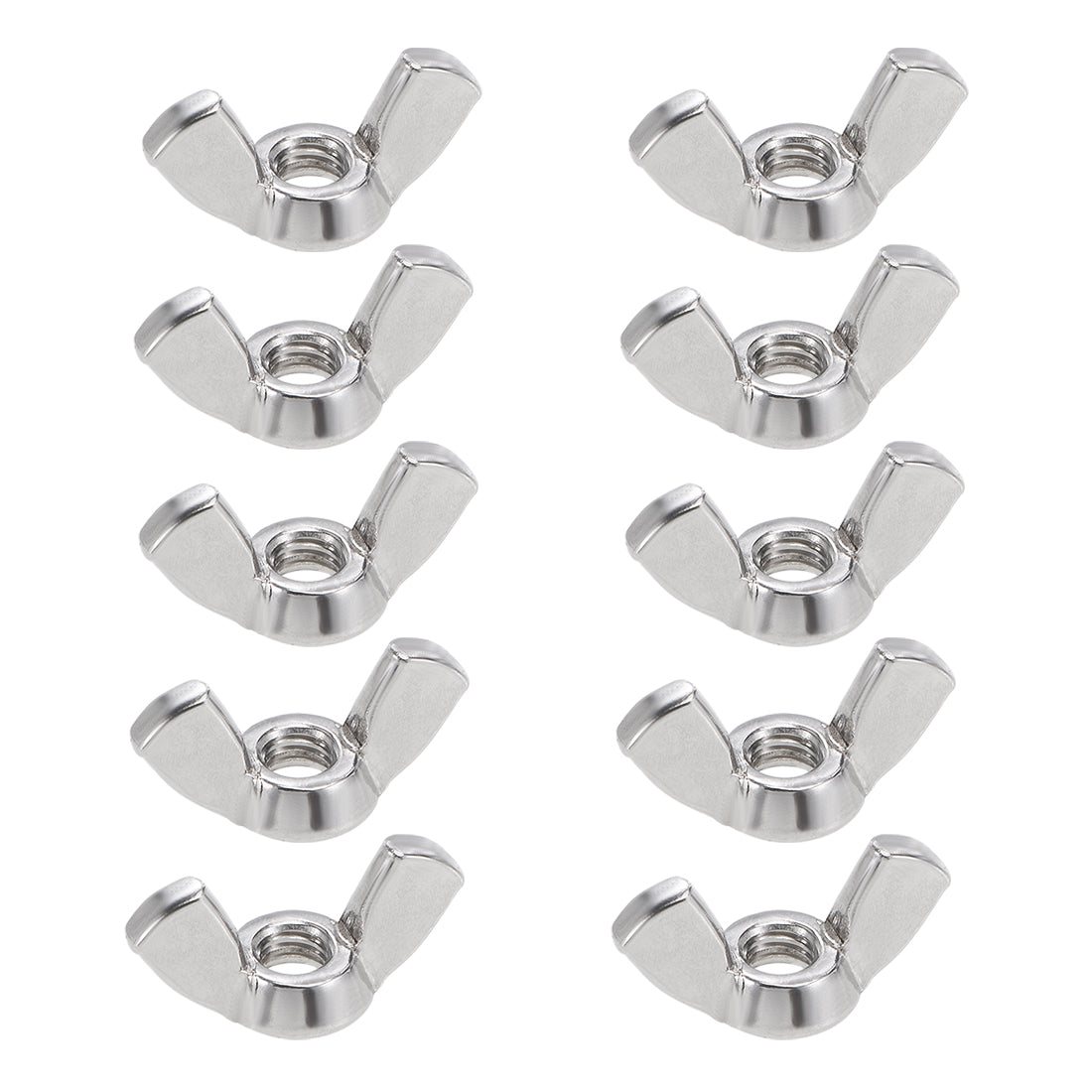 uxcell Uxcell #10-32 Wing Nuts 304 Stainless Steel Shutters Butterfly Nut 10pcs