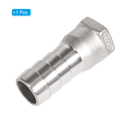 Harfington Uxcell 304 Stainless Steel Hose Barb Fitting Coupler 20mm Barb G1/2 Female Thread