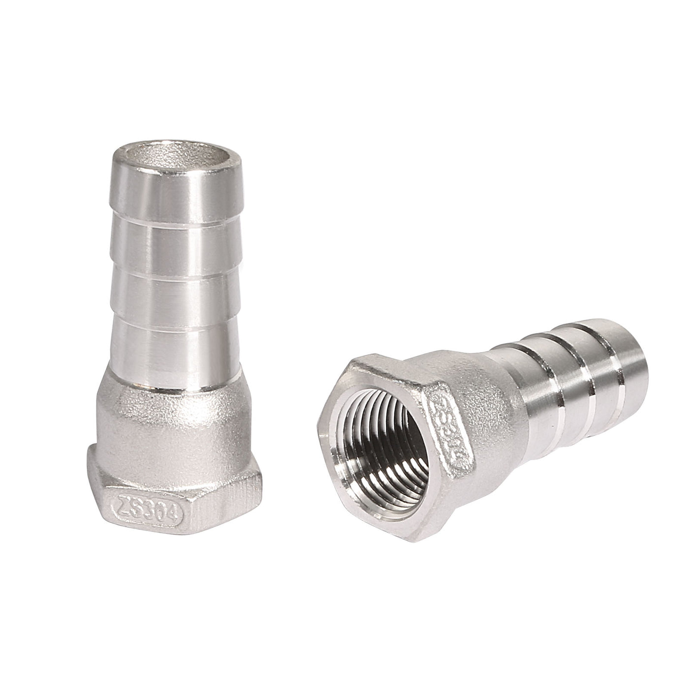 uxcell Uxcell 304 Stainless Steel Hose Barb Fitting Coupler 20mm Barb G1/2 Female Thread
