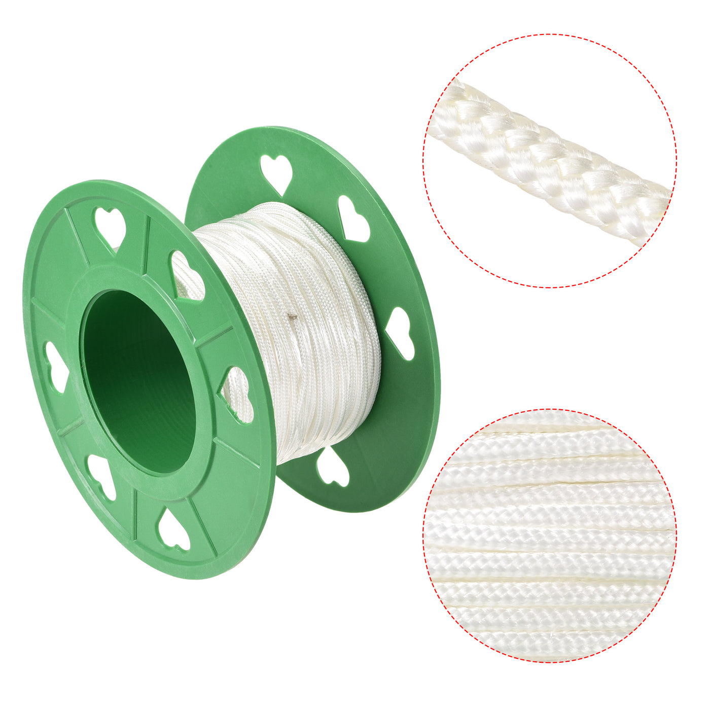 uxcell Uxcell Recoil start Rope 2.7mm 3/32 Inch Dia 30m 98ft Polyester Pull Cord White for Lawn Mower Trimmer Engine Replacement Part