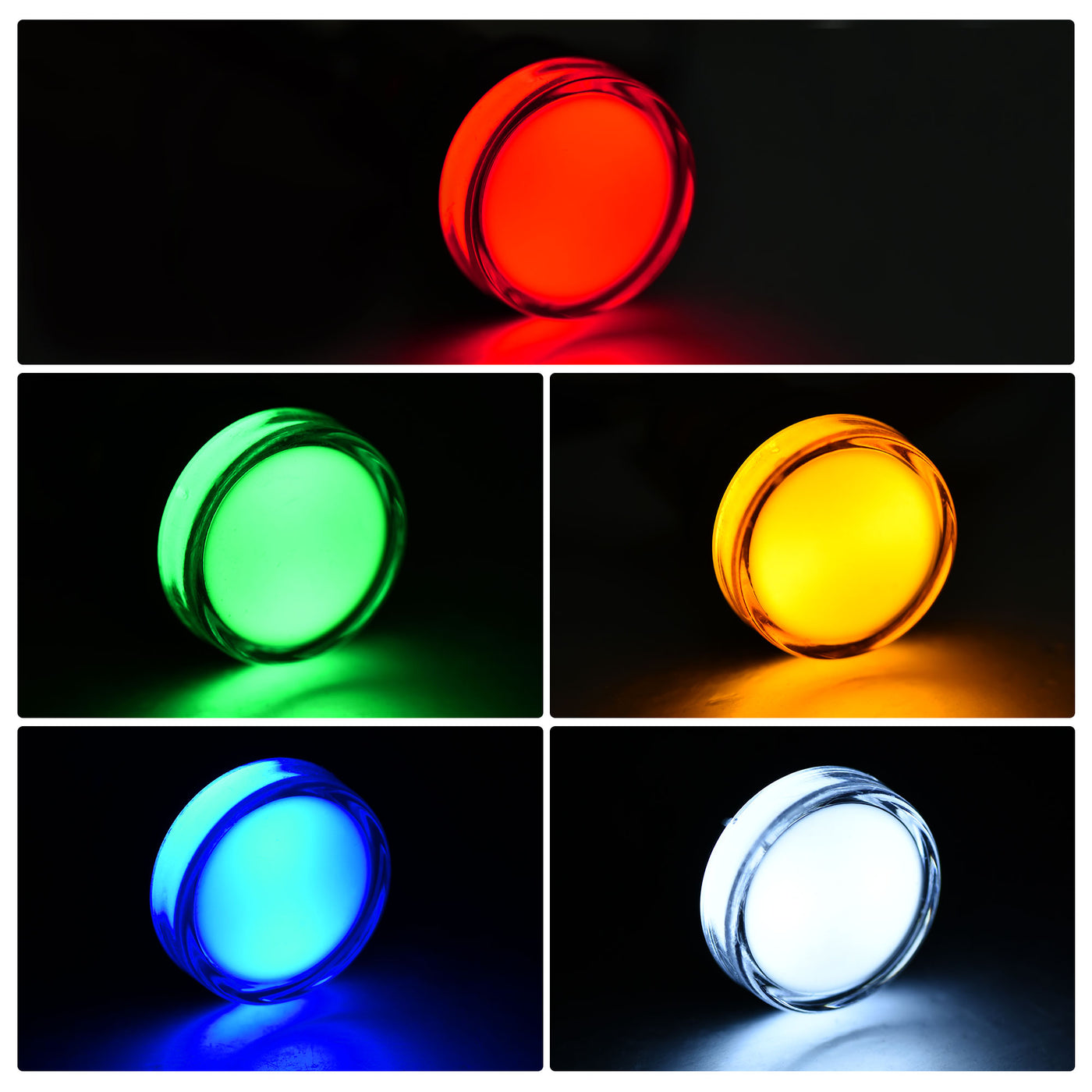 uxcell Uxcell AC/DC 110V Indicator Lights, 0.87Inch 22mm Mounting Hole, Led Dust Cover IP54, Red Green Yellow Blue White - 5 Colors, 5Pcs