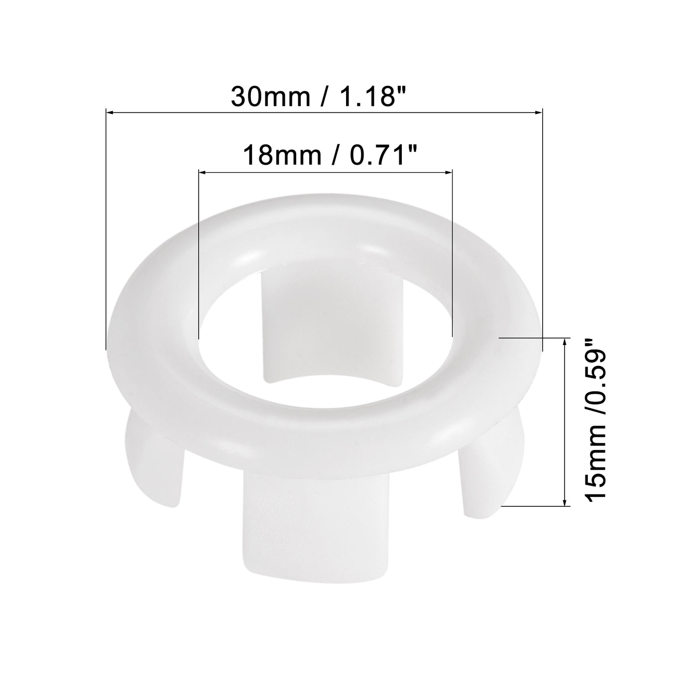 uxcell Uxcell Sink Basin Trim Overflow Cover Insert in Hole Ring Covers Caps White 6pcs