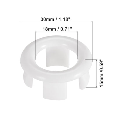 Harfington Uxcell Sink Basin Trim Overflow Cover Insert in Hole Ring Covers Caps White 12pcs