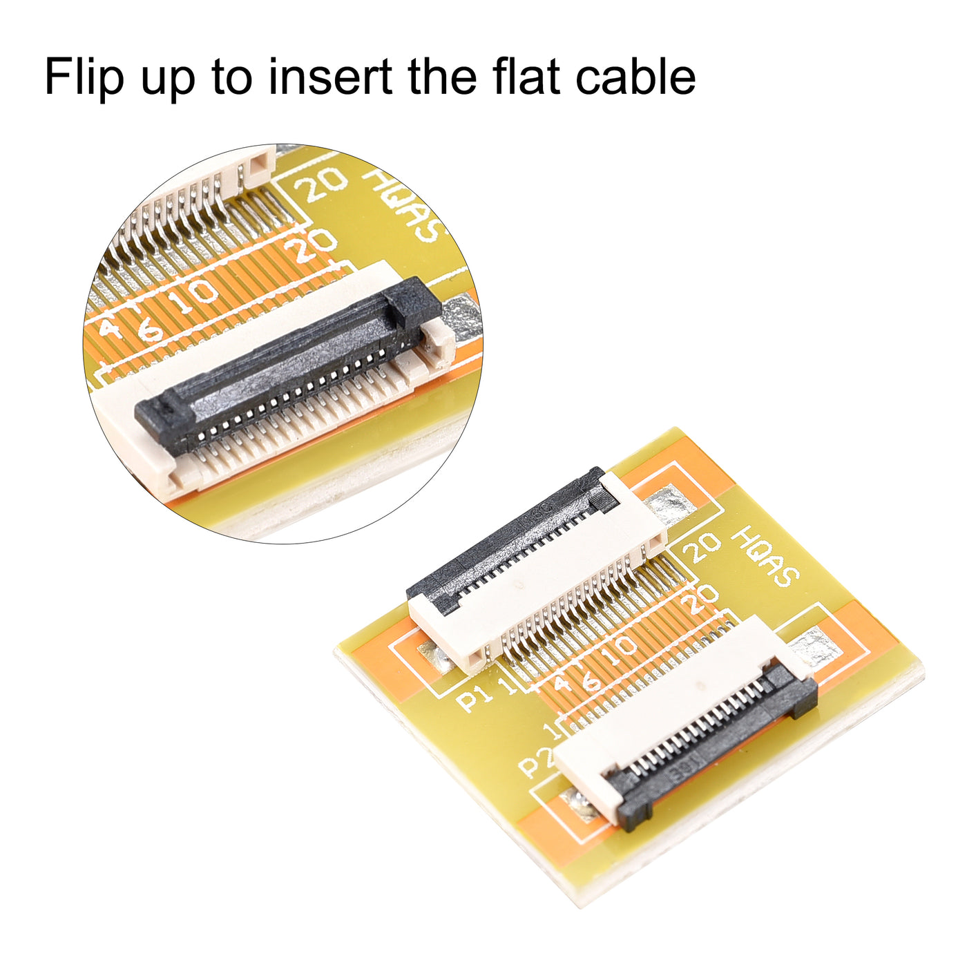 uxcell Uxcell A Type Flexible Flat Cable and Flip Up to Mount Adapter Kit,16P 0.5mm Pitch 20cm