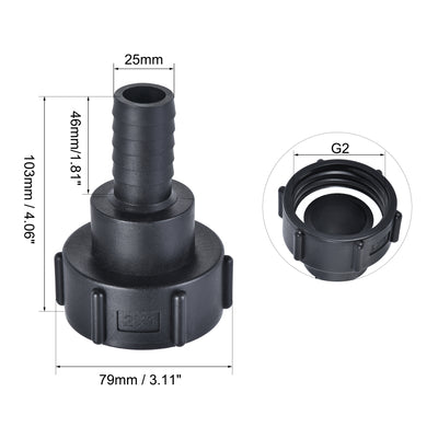 Harfington Uxcell ABS Hose Barb Fitting Coupler with Sealing Ring, mm Barb x G Female Thread Pipe Adapter, Black