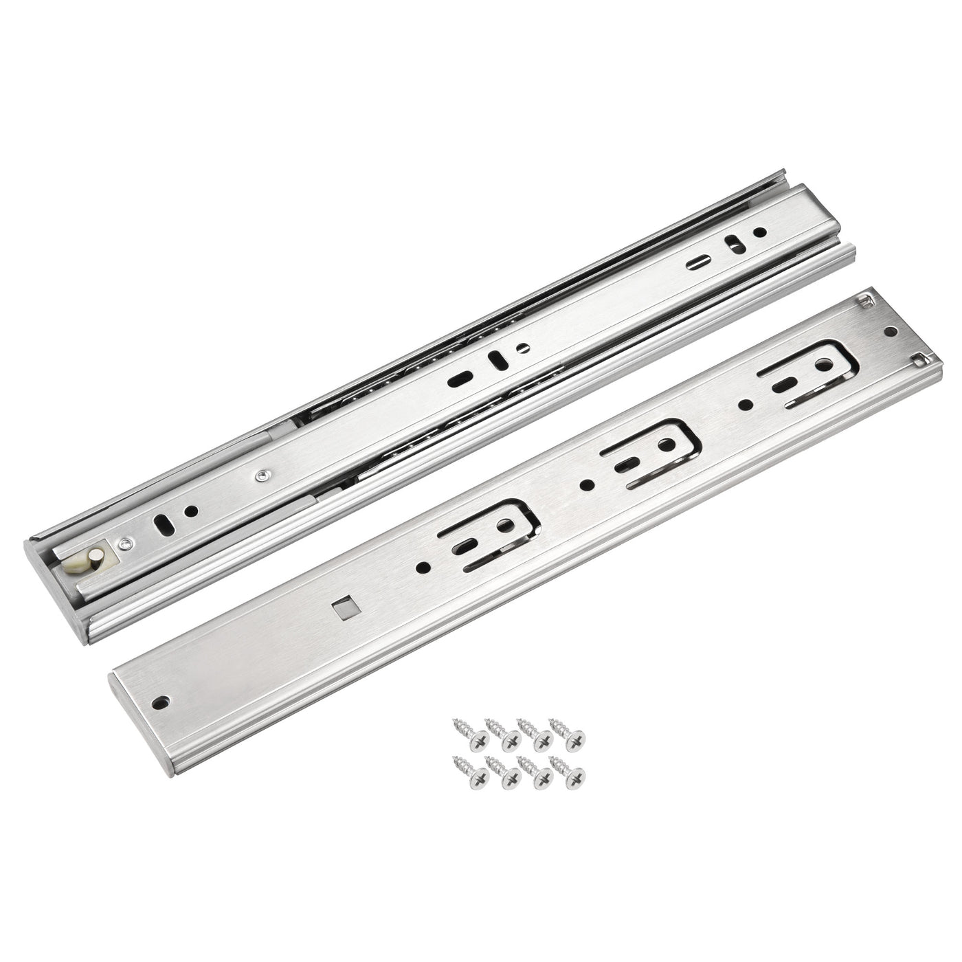 uxcell Uxcell 11.8Inch Drawer Slides Soft-Close Ball Bearing Slide Track Rail with Spring Damping 44mm Wide 3 Sections 100lb Capacity , 1 Pair