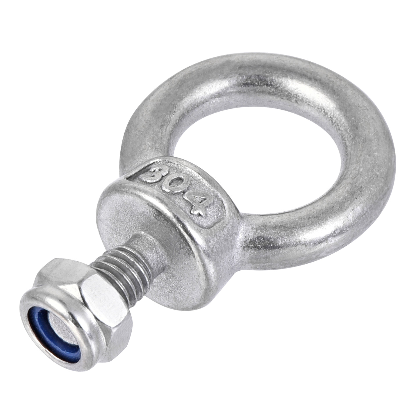 uxcell Uxcell Lifting Eye Bolt M6 x 12mm Male Thread with Hex Screw Nut for Hanging, 304 Stainless Steel, 4 Sets