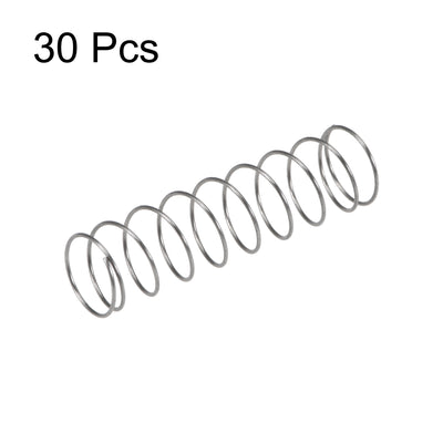 Harfington Uxcell Compressed Spring,8mmx0.4mmx30mm Free Length,1.1N Load Capacity,Gray,30pcs