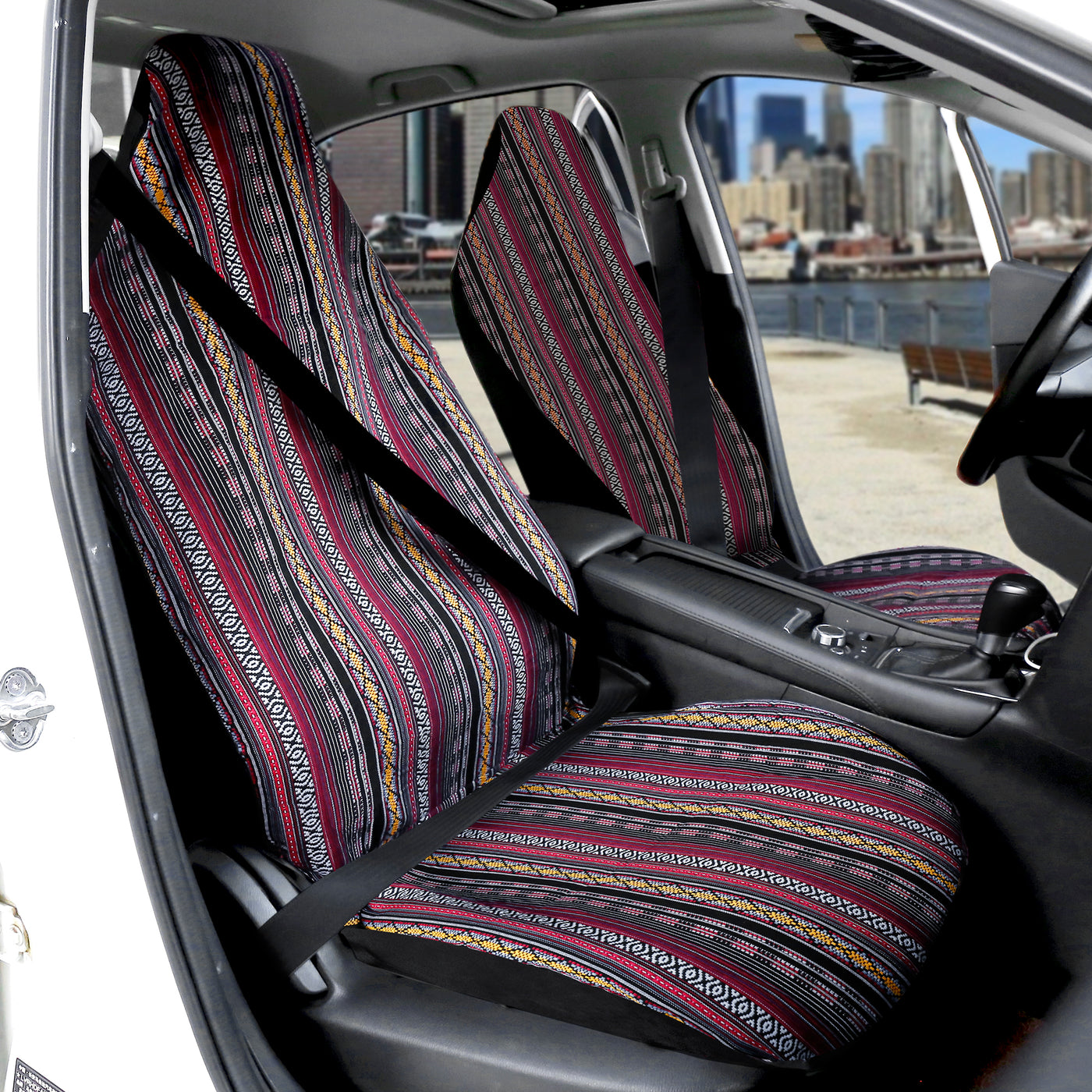 X AUTOHAUX Universal Purple Durable Bucket Seat Cover for Car SUV Automotive