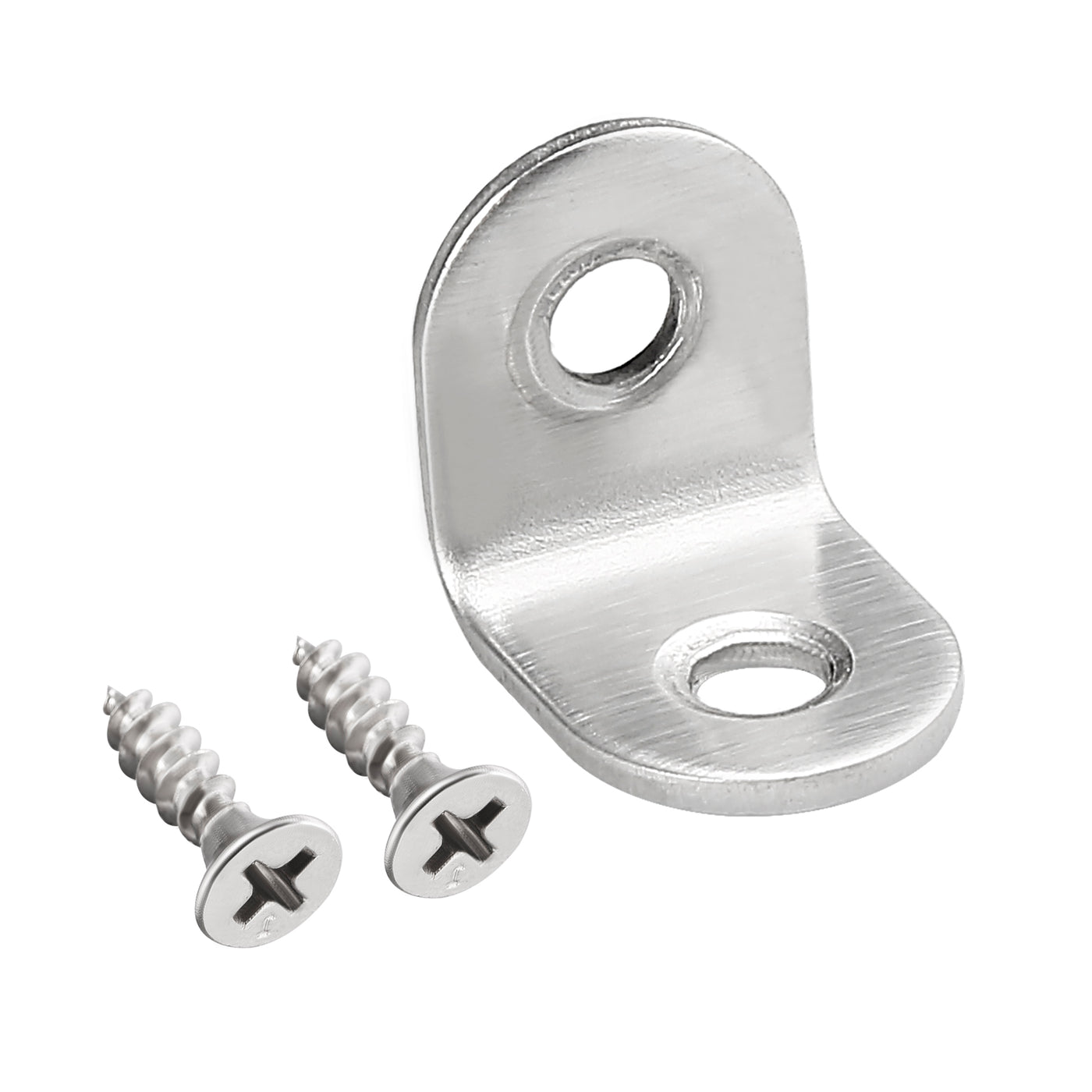 uxcell Uxcell Corner Brace Angle Bracket Fastener L Shape 20mmx20mmx16mm Stainless Steel Round End with Screws, 10pcs