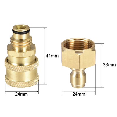 Harfington Uxcell Brass Quick Connect Set G3/8 Male & M22 Female Thread