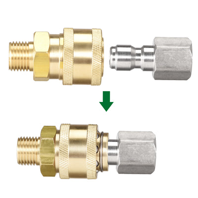 Harfington Uxcell Brass Quick Connect Set G1/4 Male & Female Thread, 2 Sets