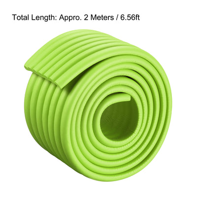 Harfington Uxcell Furniture Table Edge Protectors W-Shape Soft NBR Anti-collision Strip with Tape, 2 Meters Length Green, 2pcs