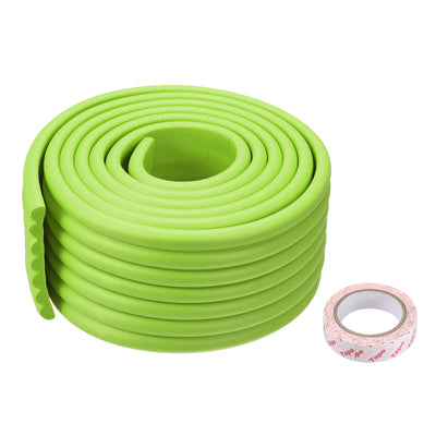 Harfington Uxcell Furniture Table Edge Protectors W-Shape Soft NBR Anti-collision Strip with Tape, 2 Meters Length Green, 2pcs