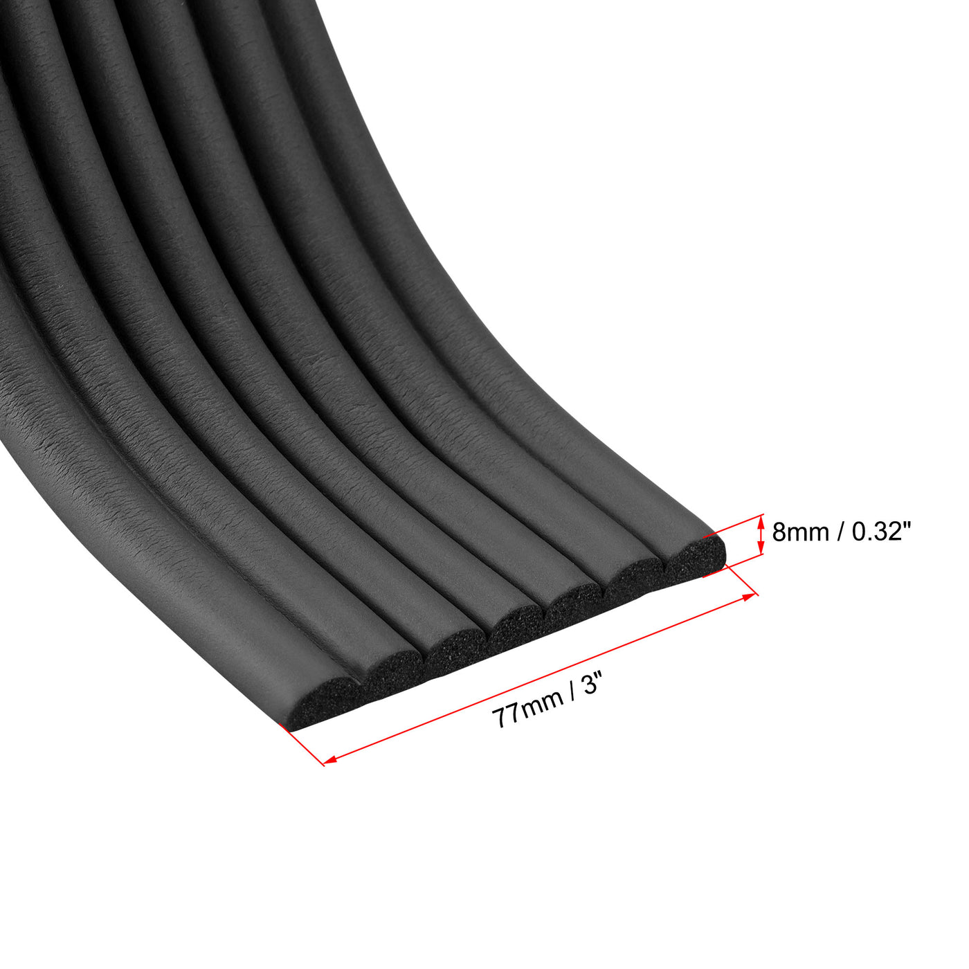 uxcell Uxcell Furniture Table Edge Protectors W-Shape Soft NBR Anti-collision Strip with Tape, 2 Meters Length Black, 2pcs
