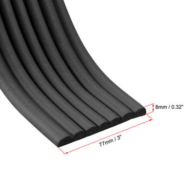 Harfington Uxcell Furniture Table Edge Protectors W-Shape Soft NBR Anti-collision Strip with Tape, 2 Meters Length Black, 2pcs