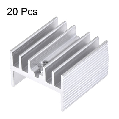 Harfington Uxcell 16x15x10mm TO-220 Aluminum Heatsink for Cooling MOSFET Transistor Diodes TO-220 20pcs