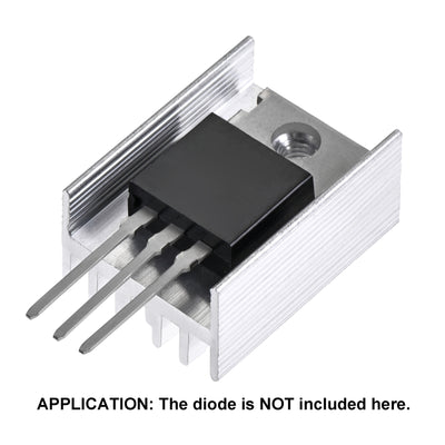 Harfington Uxcell 20x15x10mm TO-220 Aluminum Heatsink for Cooling MOSFET Transistor Diodes 10pcs
