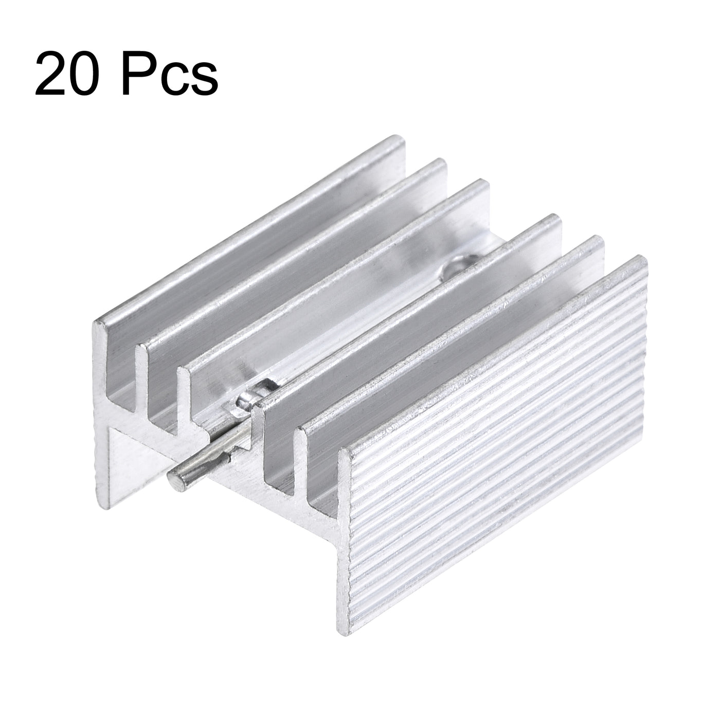 uxcell Uxcell 20x15x10mm TO-220 Aluminum Heatsink for Cooling MOSFET Transistor Diodes with a Support Pin 20pcs