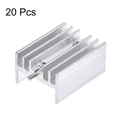 Harfington Uxcell 20x15x10mm TO-220 Aluminum Heatsink for Cooling MOSFET Transistor Diodes with a Support Pin 20pcs