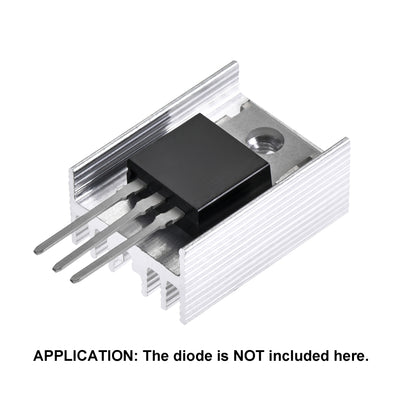 Harfington Uxcell 22x15x10mm TO-220 Aluminum Heatsink for Cooling MOSFET Transistor Diodes 10pcs