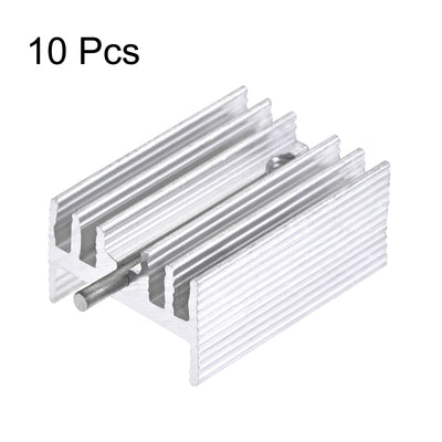 Harfington Uxcell 21x15x10mm TO-220 Aluminum Heatsink for Cooling MOSFET Transistor Diodes with a Support Pin 10pcs
