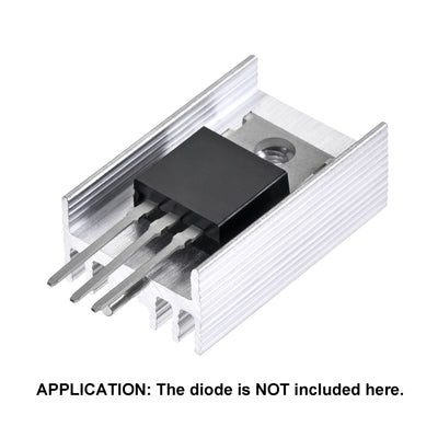 Harfington Uxcell 25x15x10mm TO-220 Aluminum Heatsink for Cooling MOSFET Transistor Diodes with a Support Pin 10pcs