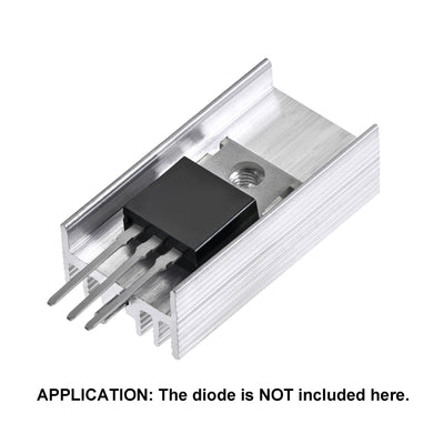 Harfington Uxcell 30x15x10mm TO-220 Aluminum Heatsink for Cooling MOSFET Transistor Diodes with a Support Pin 10pcs