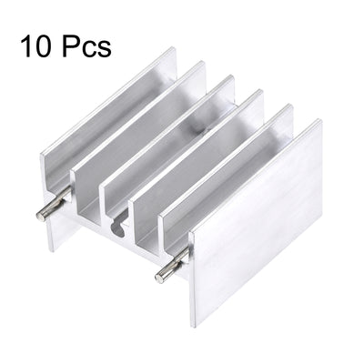 Harfington Uxcell 25x23x16mm TO-220 Aluminum Heatsink for Cooling MOSFET Transistor Diodes with 2 Support Pin Silver Tone 10pcs
