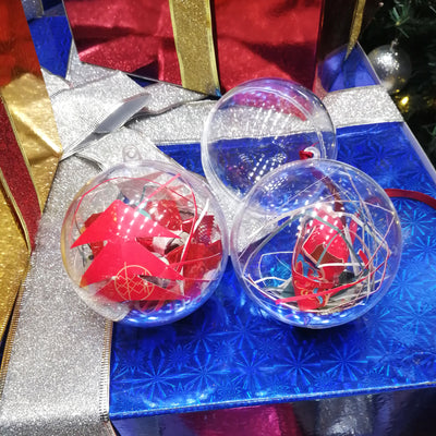 Harfington Uxcell 5pcs 90mm Clear Plastic Ornaments Ball