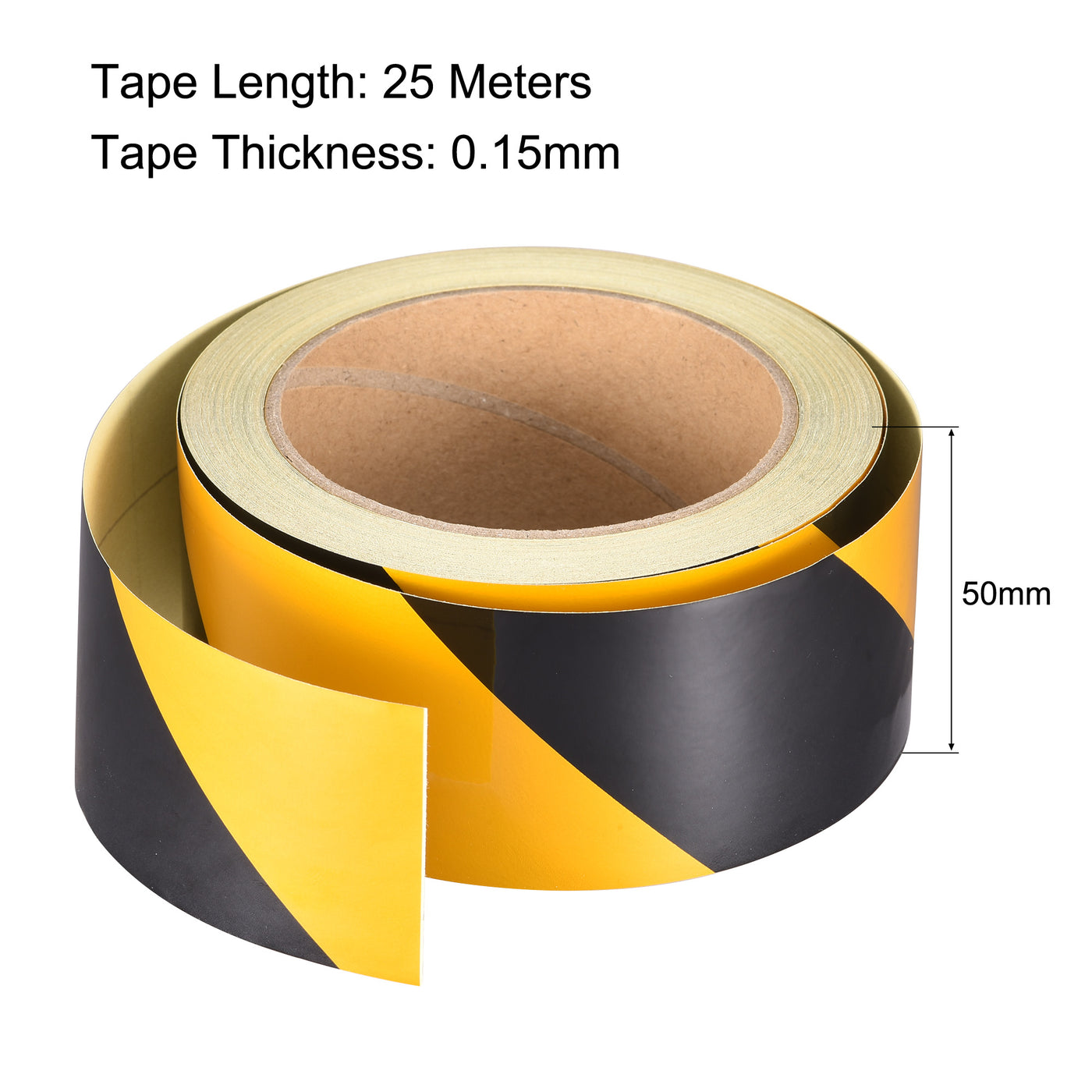 uxcell Uxcell Reflective Tape Yellow Black, 50mm x 25m, Outdoor Waterproof Warning Tape For Bikes, RV, and Boat Striping Marking
