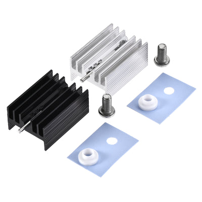 Harfington Uxcell 21x15x11mm TO-220 Aluminum Heatsink Kit for Cooling Transistor Diodes with a Support Pin