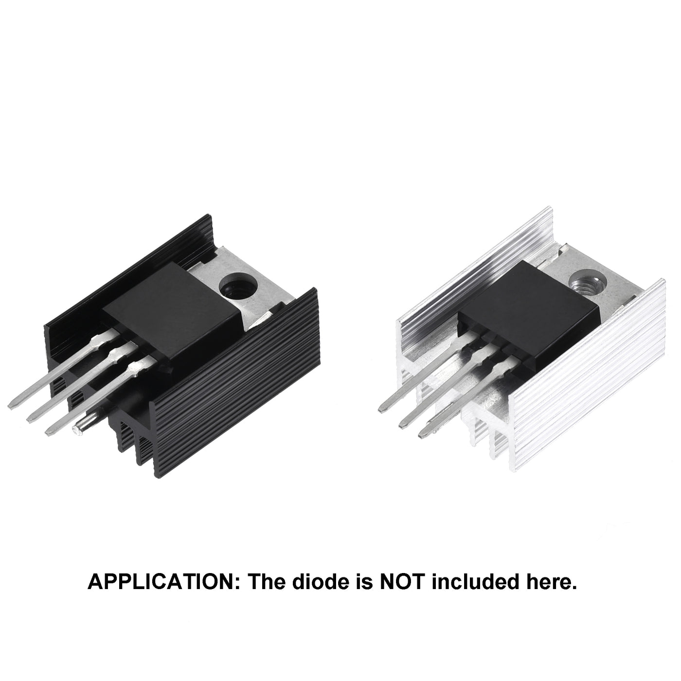 uxcell Uxcell 21x15x11mm TO-220 Aluminum Heatsink Kit for Cooling Transistor Diodes with a Support Pin