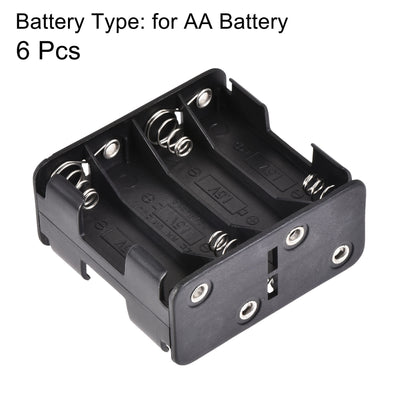 Uxcell Double-Sided AA Battery Holder - Holds 4 X 1.5V Batteries, Black Plastic Case With Weld Legs, 2-Pack - View #8