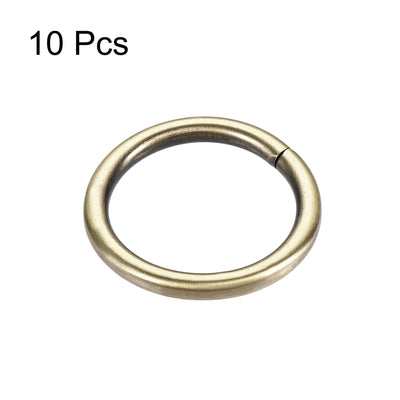 Harfington Uxcell Metal O Ring 25mm ID 3.8mm Thickness Non-Welded Rings Bronze Tone 10pcs