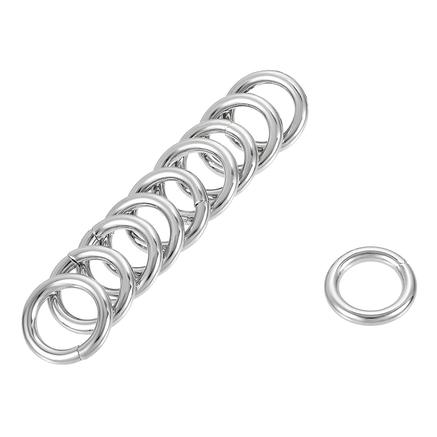 uxcell Uxcell Metal O Ring 16mm(0.63") ID 3.8mm Thickness Non-Welded Rings Silver Tone 15pcs