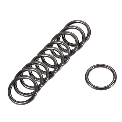 Harfington Uxcell Metal O Ring 25mm(0.98") ID 3.8mm Thickness Non-Welded Rings Black 15pcs