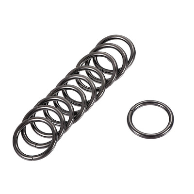 Harfington Uxcell Metal O Ring 25mm(0.98") ID 3.8mm Thickness Non-Welded Rings Black 20pcs
