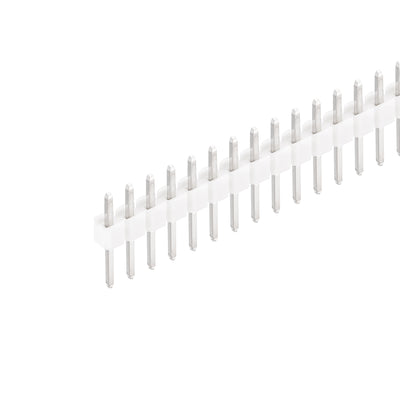 Harfington Uxcell 10pcs Male Pin Header,40 Pin 2.54mm Straight Single Row PCB Pin Strip,White